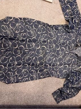 Women's Navy Floral Tunic Top
